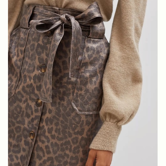 Anthropologie Current Air Belted A-Line MIDI Skirt Size L. - Picture 5 of 10